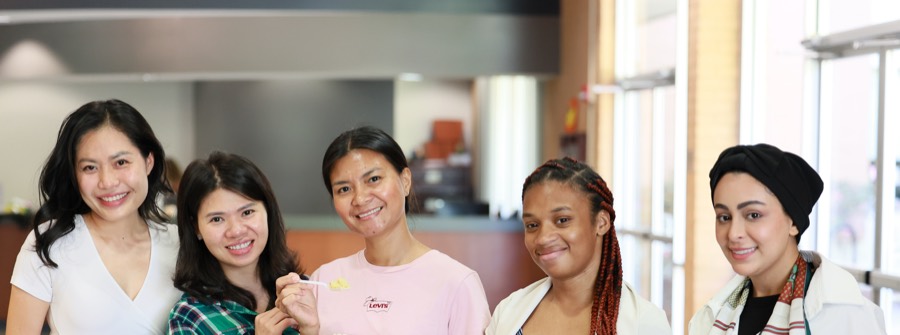 English Language Institute students together on campus