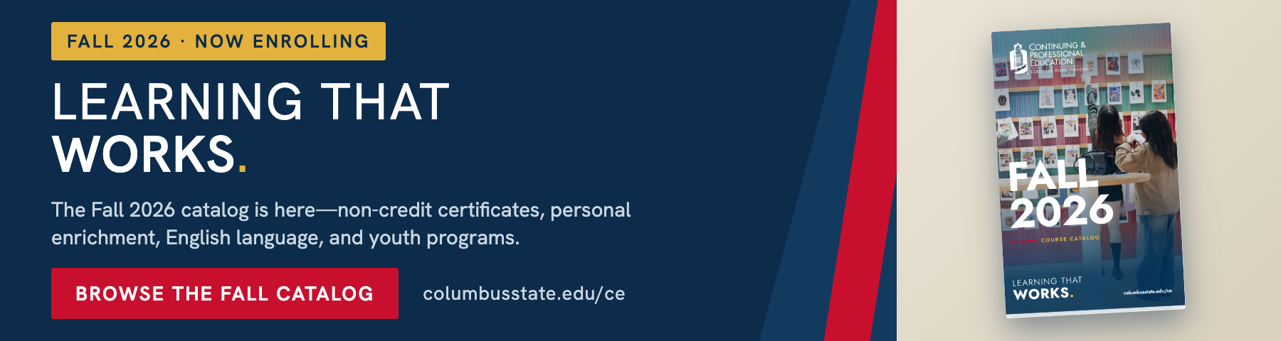Fall 2026 Course Catalog&mdash;now enrolling. Browse the full fall lineup.